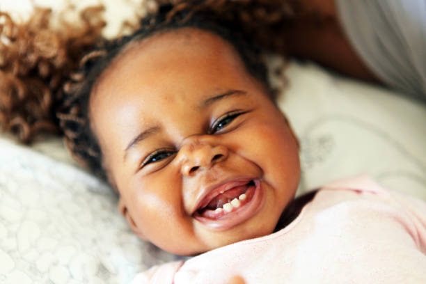 Happy child smiling during gentle paediatric dental check-up