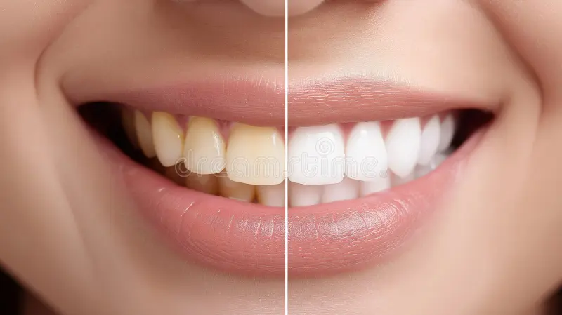 Bright confident smile after professional teeth whitening